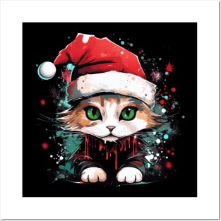 Crazy Christmas Cat - Winter Holiday Gift Posters and Art